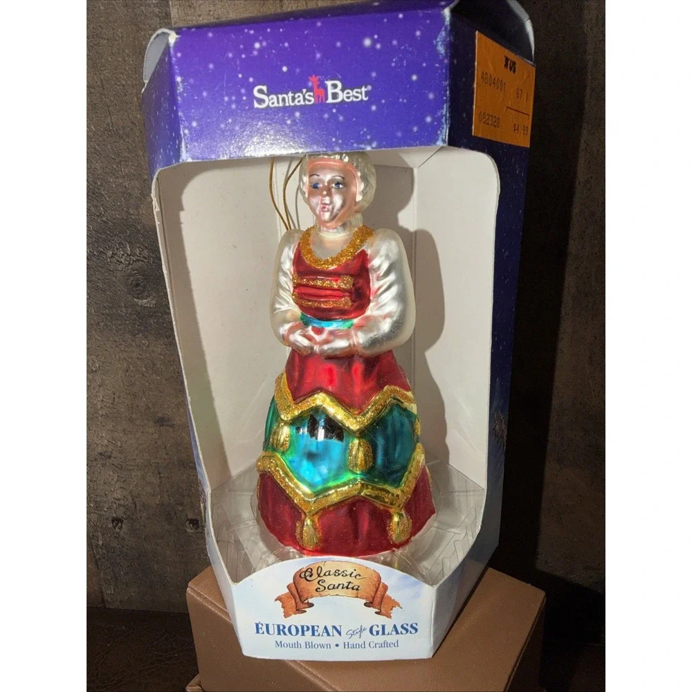 Santa's Best European Style Mouth Blown Classic Santa